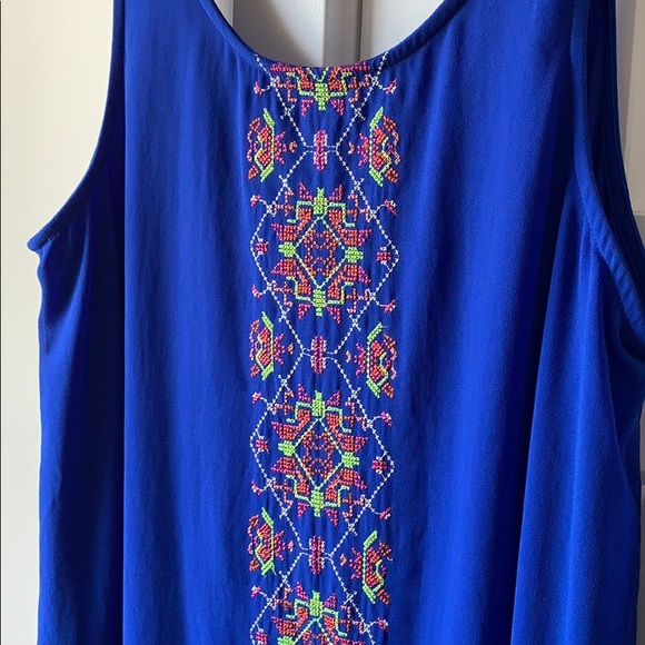 MY MICHELLE blue sleeveless embroidered dress - Picture 5 of 6